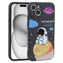 Load image into Gallery viewer, Milk Tea Astronaut Pattern Liquid Silicone Phone Case