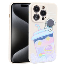 Load image into Gallery viewer, Milk Tea Astronaut Pattern Liquid Silicone Phone Case