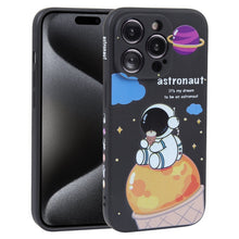 Load image into Gallery viewer, Milk Tea Astronaut Pattern Liquid Silicone Phone Case