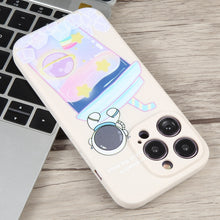 Load image into Gallery viewer, Milk Tea Astronaut Pattern Liquid Silicone Phone Case