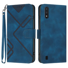 Load image into Gallery viewer, Line Pattern Skin Feel Leather Phone Case, For Samsung Galaxy A12, For Samsung Galaxy Note20 Ultra, For Samsung Galaxy Note20, For Samsung Galaxy A01 / M01, For Samsung Galaxy A21s, For Samsung Galaxy A51 5G, For Samsung Galaxy A71 5G                  ...