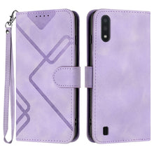 Load image into Gallery viewer, Line Pattern Skin Feel Leather Phone Case, For Samsung Galaxy A12, For Samsung Galaxy Note20 Ultra, For Samsung Galaxy Note20, For Samsung Galaxy A01 / M01, For Samsung Galaxy A21s, For Samsung Galaxy A51 5G, For Samsung Galaxy A71 5G                  ...