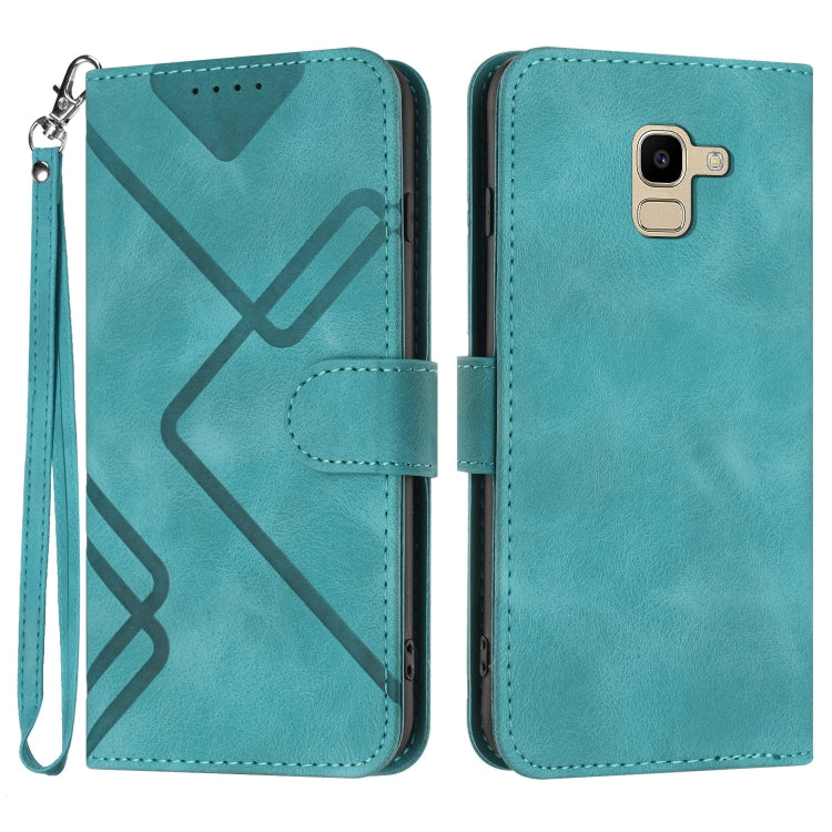 Line Pattern Skin Feel Leather Phone Case