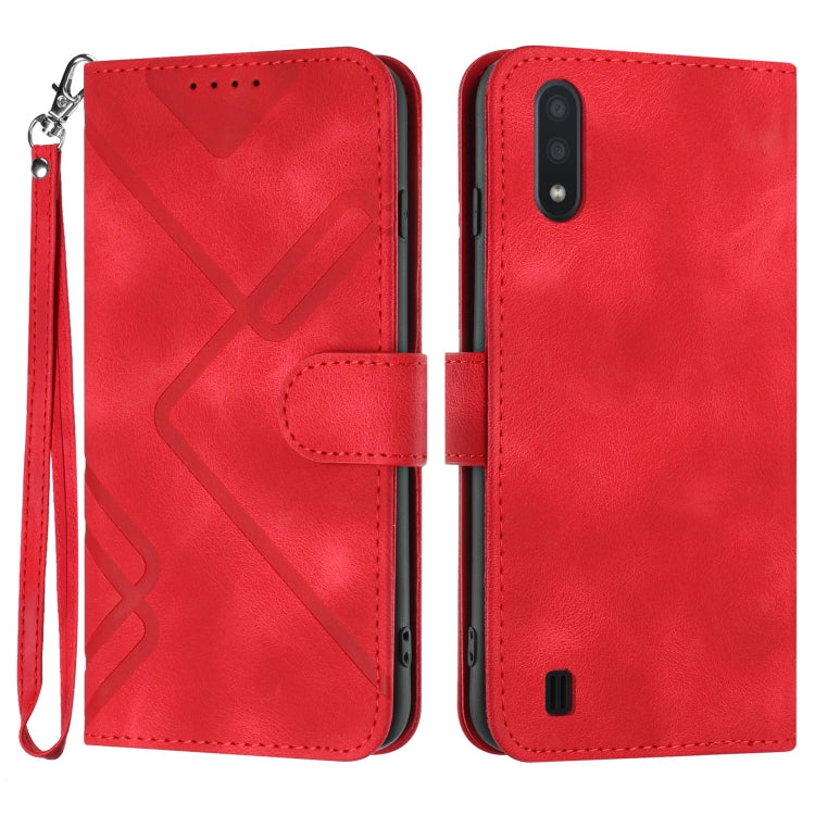 Line Pattern Skin Feel Leather Phone Case, For Samsung Galaxy A20s, For Samsung Galaxy Note10+, For Samsung Galaxy A20e / A10e, For Samsung Galaxy A70, For Samsung Galaxy A40, For Samsung Galaxy A10 / M10, For Samsung Galaxy A20 / A30                  ...