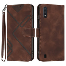 Load image into Gallery viewer, Line Pattern Skin Feel Leather Phone Case, For Samsung Galaxy A20s, For Samsung Galaxy Note10+, For Samsung Galaxy A20e / A10e, For Samsung Galaxy A70, For Samsung Galaxy A40, For Samsung Galaxy A10 / M10, For Samsung Galaxy A20 / A30                  ...