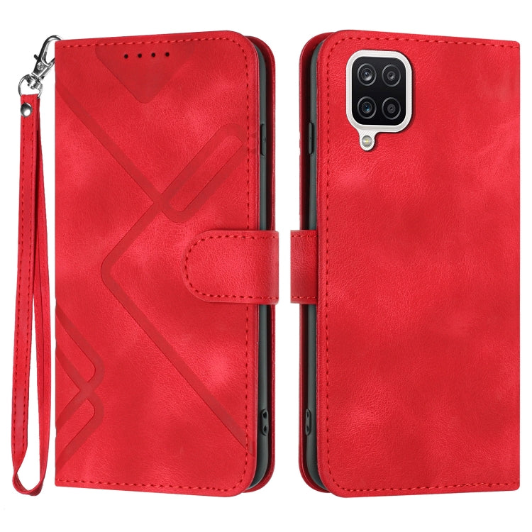 Line Pattern Skin Feel Leather Phone Case, For Samsung Galaxy A12, For Samsung Galaxy Note20 Ultra, For Samsung Galaxy Note20, For Samsung Galaxy A01 / M01, For Samsung Galaxy A21s, For Samsung Galaxy A51 5G, For Samsung Galaxy A71 5G                  ...