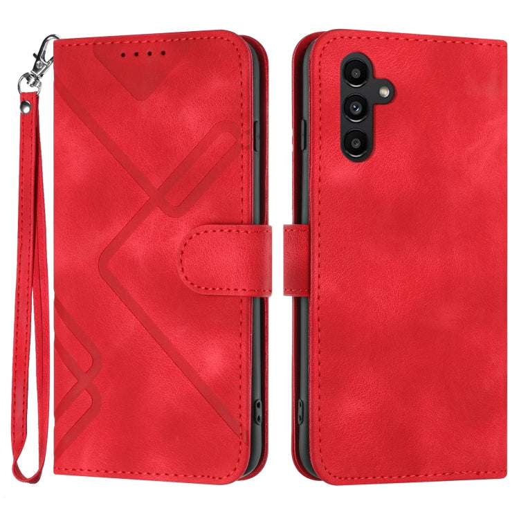 Line Pattern Skin Feel Leather Phone Case, For Samsung Galaxy S23+ 5G, For Samsung Galaxy S23 5G, For Samsung Galaxy A14 5G, For Samsung Galaxy M13 India / F13, For Samsung Galaxy S20 FE, For Samsung Galaxy Xcover6 Pro, For Samsung Galaxy M53 5G       ...