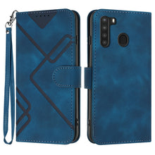 Load image into Gallery viewer, Line Pattern Skin Feel Leather Phone Case, For Samsung Galaxy A11 EU Version, For Samsung Galaxy S20, For Samsung Galaxy S20+, For Samsung Galaxy A21 EU Version, For Samsung Galaxy A71 4G, For Samsung Galaxy A51 4G, For Samsung Galaxy A50 / A50s       ...