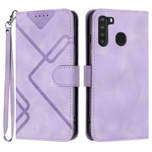 Load image into Gallery viewer, Line Pattern Skin Feel Leather Phone Case, For Samsung Galaxy A11 EU Version, For Samsung Galaxy S20, For Samsung Galaxy S20+, For Samsung Galaxy A21 EU Version, For Samsung Galaxy A71 4G, For Samsung Galaxy A51 4G, For Samsung Galaxy A50 / A50s       ...