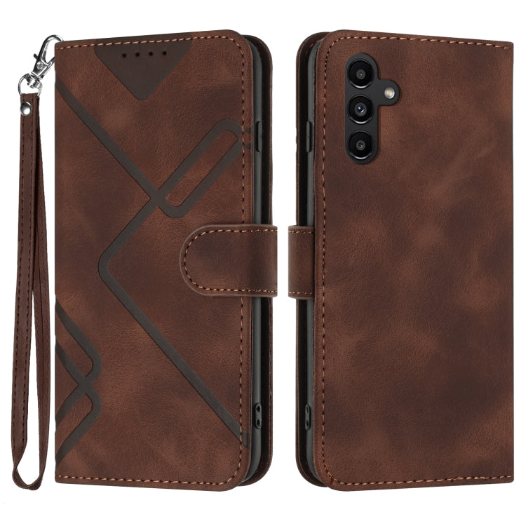 Line Pattern Skin Feel Leather Phone Case, For Samsung Galaxy A55, For Samsung Galaxy A35, For Samsung Galaxy A24 4G, For Samsung Galaxy A14 4G, For Samsung Galaxy A34 5G, For Samsung Galaxy A54 5G, For Samsung Galaxy A04e, For Samsung Galaxy S23 Ultra 5G