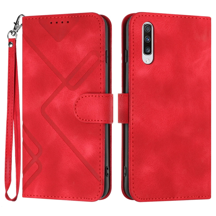 Line Pattern Skin Feel Leather Phone Case, For Samsung Galaxy A11 EU Version, For Samsung Galaxy S20, For Samsung Galaxy S20+, For Samsung Galaxy A21 EU Version, For Samsung Galaxy A71 4G, For Samsung Galaxy A51 4G, For Samsung Galaxy A50 / A50s       ...