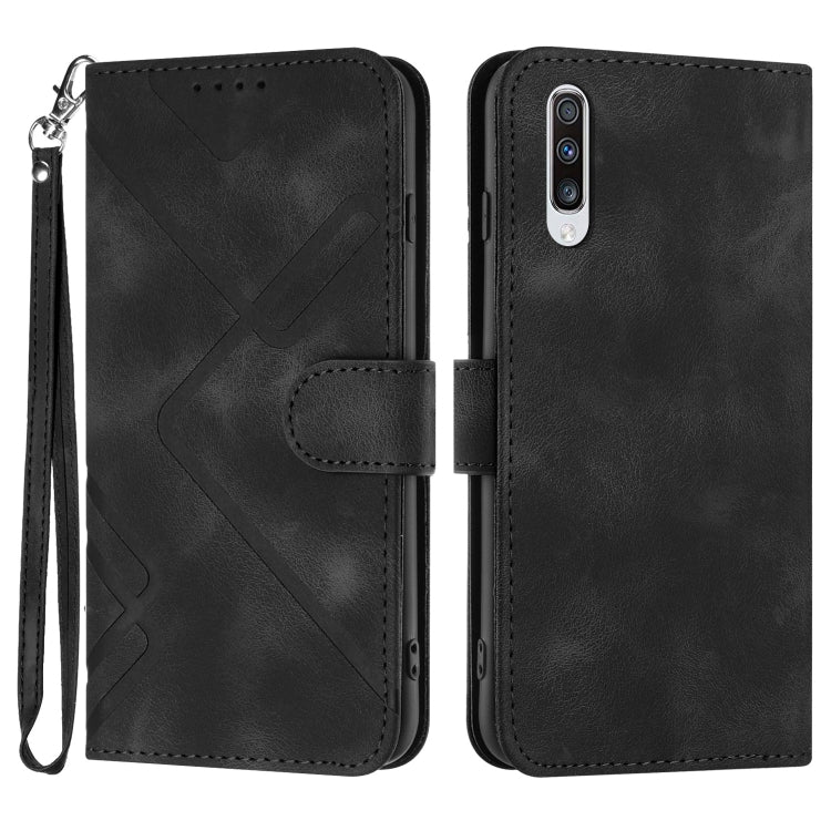 Line Pattern Skin Feel Leather Phone Case, For Samsung Galaxy A11 EU Version, For Samsung Galaxy S20, For Samsung Galaxy S20+, For Samsung Galaxy A21 EU Version, For Samsung Galaxy A71 4G, For Samsung Galaxy A51 4G, For Samsung Galaxy A50 / A50s       ...