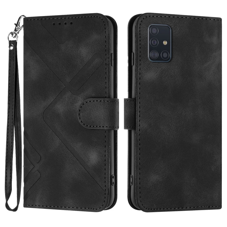 Line Pattern Skin Feel Leather Phone Case, For Samsung Galaxy A12, For Samsung Galaxy Note20 Ultra, For Samsung Galaxy Note20, For Samsung Galaxy A01 / M01, For Samsung Galaxy A21s, For Samsung Galaxy A51 5G, For Samsung Galaxy A71 5G                  ...