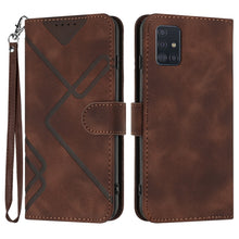 Load image into Gallery viewer, Line Pattern Skin Feel Leather Phone Case, For Samsung Galaxy A12, For Samsung Galaxy Note20 Ultra, For Samsung Galaxy Note20, For Samsung Galaxy A01 / M01, For Samsung Galaxy A21s, For Samsung Galaxy A51 5G, For Samsung Galaxy A71 5G                  ...