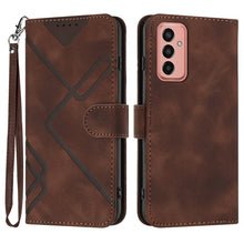 Load image into Gallery viewer, Line Pattern Skin Feel Leather Phone Case, For Samsung Galaxy S23+ 5G, For Samsung Galaxy S23 5G, For Samsung Galaxy A14 5G, For Samsung Galaxy M13 India / F13, For Samsung Galaxy S20 FE, For Samsung Galaxy Xcover6 Pro, For Samsung Galaxy M53 5G       ...