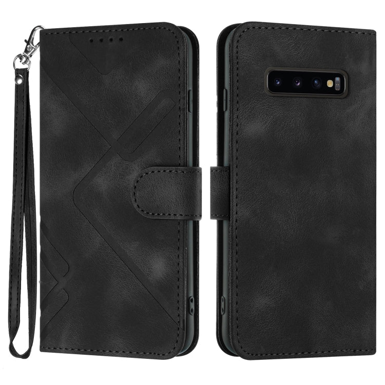 Line Pattern Skin Feel Leather Phone Case