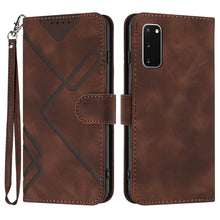 Load image into Gallery viewer, Line Pattern Skin Feel Leather Phone Case, For Samsung Galaxy A11 EU Version, For Samsung Galaxy S20, For Samsung Galaxy S20+, For Samsung Galaxy A21 EU Version, For Samsung Galaxy A71 4G, For Samsung Galaxy A51 4G, For Samsung Galaxy A50 / A50s       ...