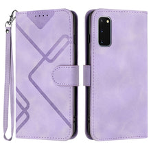 Load image into Gallery viewer, Line Pattern Skin Feel Leather Phone Case, For Samsung Galaxy A11 EU Version, For Samsung Galaxy S20, For Samsung Galaxy S20+, For Samsung Galaxy A21 EU Version, For Samsung Galaxy A71 4G, For Samsung Galaxy A51 4G, For Samsung Galaxy A50 / A50s       ...