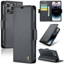 Load image into Gallery viewer, CaseMe 023 Butterfly Buckle Litchi Texture RFID Anti-theft Leather Phone Case, For iPhone 15 Pro Max, For iPhone 14, For iPhone 14 Plus, For iPhone 15 Pro, For iPhone 15 Plus, For iPhone 14 Pro, For iPhone 14 Pro Max, For iPhone 15