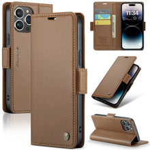 Load image into Gallery viewer, CaseMe 023 Butterfly Buckle Litchi Texture RFID Anti-theft Leather Phone Case, For iPhone 15 Pro Max, For iPhone 14, For iPhone 14 Plus, For iPhone 15 Pro, For iPhone 15 Plus, For iPhone 14 Pro, For iPhone 14 Pro Max, For iPhone 15