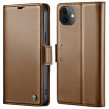 Load image into Gallery viewer, CaseMe 023 Butterfly Buckle Litchi Texture RFID Anti-theft Leather Phone Case, For iPhone 13, For iPhone 13 mini, For iPhone 13 Pro, For iPhone 13 Pro Max, For iPhone 12 / 12 Pro, For iPhone 12 Pro Max, For iPhone 12 mini, For iPhone 11