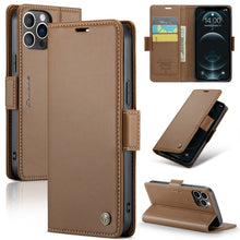 Load image into Gallery viewer, CaseMe 023 Butterfly Buckle Litchi Texture RFID Anti-theft Leather Phone Case, For iPhone 13, For iPhone 13 mini, For iPhone 13 Pro, For iPhone 13 Pro Max, For iPhone 12 / 12 Pro, For iPhone 12 Pro Max, For iPhone 12 mini, For iPhone 11