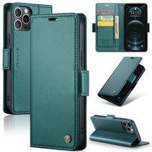 Load image into Gallery viewer, CaseMe 023 Butterfly Buckle Litchi Texture RFID Anti-theft Leather Phone Case, For iPhone 13, For iPhone 13 mini, For iPhone 13 Pro, For iPhone 13 Pro Max, For iPhone 12 / 12 Pro, For iPhone 12 Pro Max, For iPhone 12 mini, For iPhone 11
