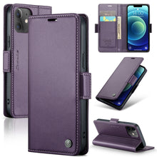 Load image into Gallery viewer, CaseMe 023 Butterfly Buckle Litchi Texture RFID Anti-theft Leather Phone Case, For iPhone 13, For iPhone 13 mini, For iPhone 13 Pro, For iPhone 13 Pro Max, For iPhone 12 / 12 Pro, For iPhone 12 Pro Max, For iPhone 12 mini, For iPhone 11