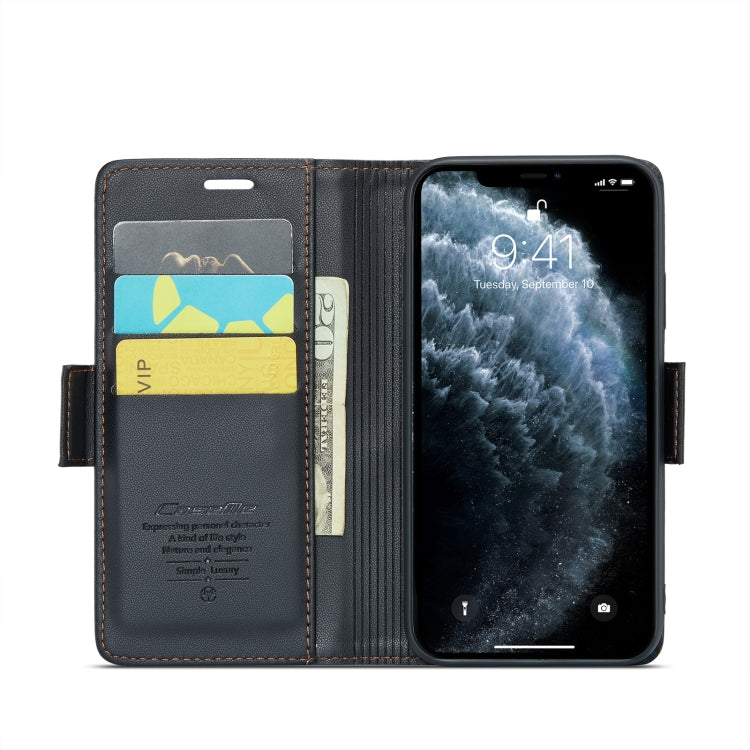 CaseMe 023 Butterfly Buckle Litchi Texture RFID Anti-theft Leather Phone Case, For iPhone 11 Pro, For iPhone 11 Pro Max, For iPhone XS Max, For iPhone XS, For iPhone XR, For iPhone SE 2022/SE 2020/6/7/8, For iPhone 6 Plus/7 Plus/8 Plus