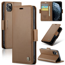 Load image into Gallery viewer, CaseMe 023 Butterfly Buckle Litchi Texture RFID Anti-theft Leather Phone Case, For iPhone 11 Pro, For iPhone 11 Pro Max, For iPhone XS Max, For iPhone XS, For iPhone XR, For iPhone SE 2022/SE 2020/6/7/8, For iPhone 6 Plus/7 Plus/8 Plus