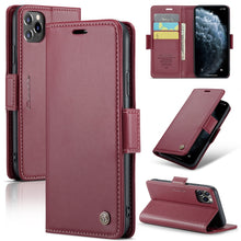 Load image into Gallery viewer, CaseMe 023 Butterfly Buckle Litchi Texture RFID Anti-theft Leather Phone Case, For iPhone 11 Pro, For iPhone 11 Pro Max, For iPhone XS Max, For iPhone XS, For iPhone XR, For iPhone SE 2022/SE 2020/6/7/8, For iPhone 6 Plus/7 Plus/8 Plus