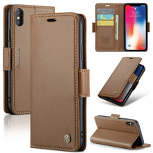Load image into Gallery viewer, CaseMe 023 Butterfly Buckle Litchi Texture RFID Anti-theft Leather Phone Case, For iPhone 11 Pro, For iPhone 11 Pro Max, For iPhone XS Max, For iPhone XS, For iPhone XR, For iPhone SE 2022/SE 2020/6/7/8, For iPhone 6 Plus/7 Plus/8 Plus