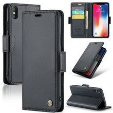Load image into Gallery viewer, CaseMe 023 Butterfly Buckle Litchi Texture RFID Anti-theft Leather Phone Case, For iPhone 11 Pro, For iPhone 11 Pro Max, For iPhone XS Max, For iPhone XS, For iPhone XR, For iPhone SE 2022/SE 2020/6/7/8, For iPhone 6 Plus/7 Plus/8 Plus