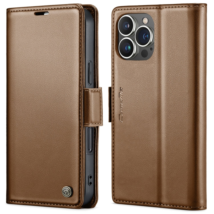 CaseMe 023 Butterfly Buckle Litchi Texture RFID Anti-theft Leather Phone Case, For iPhone 14, For iPhone 15 Pro Max, For iPhone 15 Pro, For iPhone 14 Plus, For iPhone 14 Pro, For iPhone 15 Plus, For iPhone 15, For iPhone 14 Pro Max