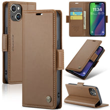 Load image into Gallery viewer, CaseMe 023 Butterfly Buckle Litchi Texture RFID Anti-theft Leather Phone Case, For iPhone 15 Pro Max, For iPhone 14, For iPhone 14 Plus, For iPhone 15 Pro, For iPhone 15 Plus, For iPhone 14 Pro, For iPhone 14 Pro Max, For iPhone 15