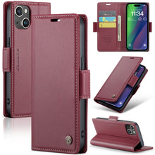 Load image into Gallery viewer, CaseMe 023 Butterfly Buckle Litchi Texture RFID Anti-theft Leather Phone Case, For iPhone 15 Pro Max, For iPhone 14, For iPhone 14 Plus, For iPhone 15 Pro, For iPhone 15 Plus, For iPhone 14 Pro, For iPhone 14 Pro Max, For iPhone 15