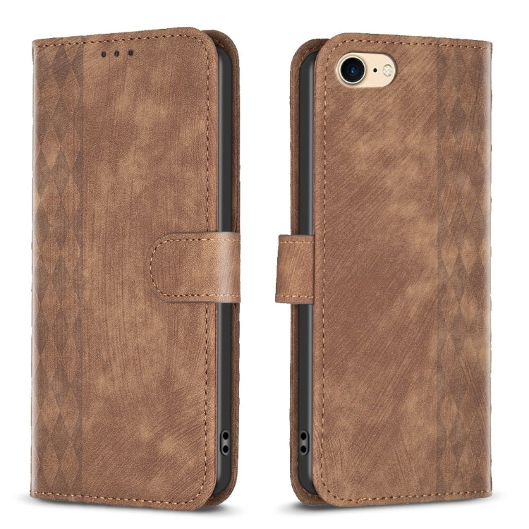 Plaid Embossed Leather Phone Case