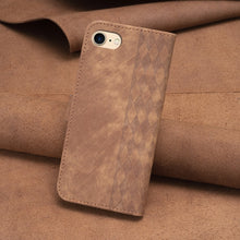 Load image into Gallery viewer, Plaid Embossed Leather Phone Case
