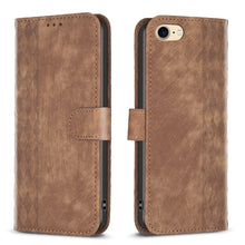 Load image into Gallery viewer, Plaid Embossed Leather Phone Case, For iPhone 15, For iPhone SE 2022 / 7 / 8, For iPhone 7 Plus / 8 Plus
