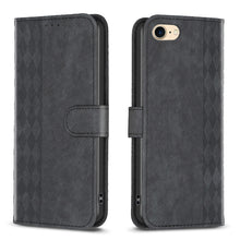 Load image into Gallery viewer, Plaid Embossed Leather Phone Case, For iPhone 15, For iPhone SE 2022 / 7 / 8, For iPhone 7 Plus / 8 Plus
