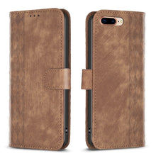 Load image into Gallery viewer, Plaid Embossed Leather Phone Case, For iPhone 15, For iPhone SE 2022 / 7 / 8, For iPhone 7 Plus / 8 Plus