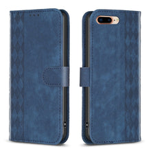 Load image into Gallery viewer, Plaid Embossed Leather Phone Case, For iPhone 15, For iPhone SE 2022 / 7 / 8, For iPhone 7 Plus / 8 Plus