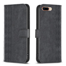Load image into Gallery viewer, Plaid Embossed Leather Phone Case, For iPhone 15, For iPhone SE 2022 / 7 / 8, For iPhone 7 Plus / 8 Plus