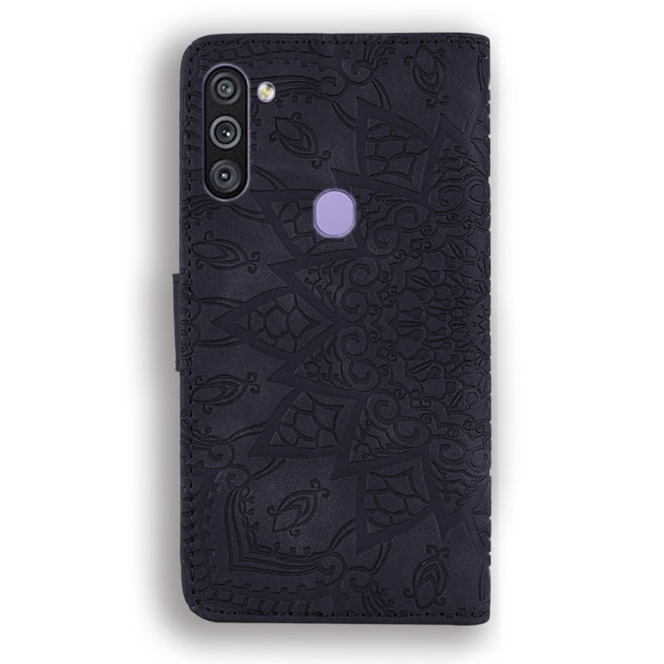 Embossed Sunflower Pattern Horizontal Flip PU Leather Case with Holder & Card Slots & Wallet & Lanyard