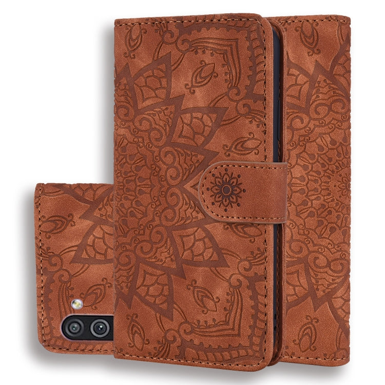 Embossed Sunflower Pattern Horizontal Flip PU Leather Case with Holder & Card Slots & Wallet & Lanyard