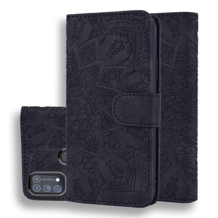 Embossed Sunflower Pattern Horizontal Flip PU Leather Case with Holder & Card Slots & Wallet & Lanyard