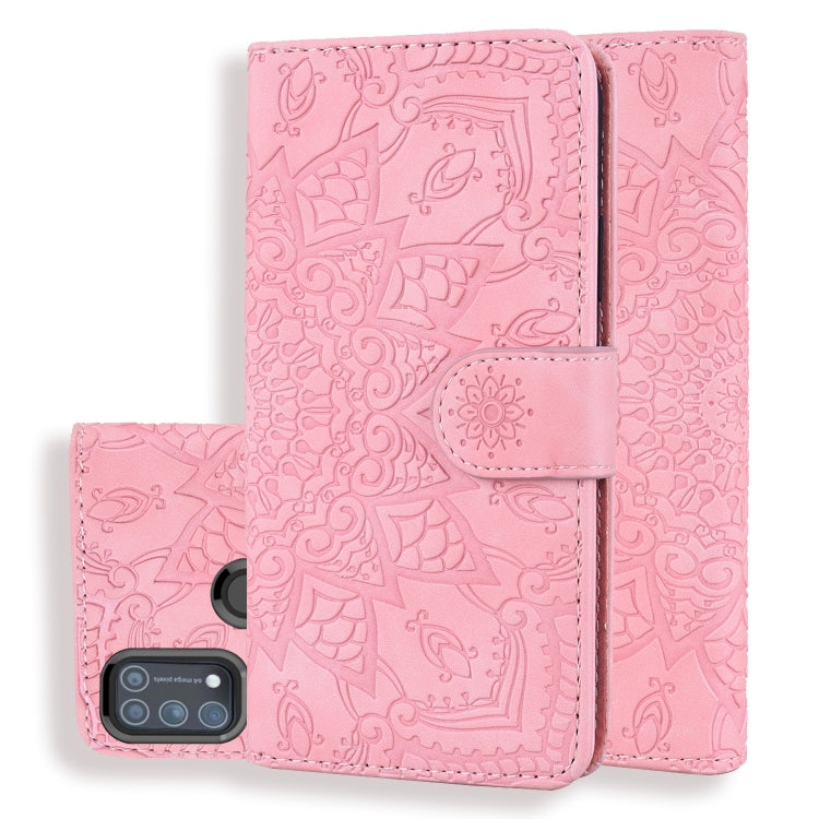 Embossed Sunflower Pattern Horizontal Flip PU Leather Case with Holder & Card Slots & Wallet & Lanyard