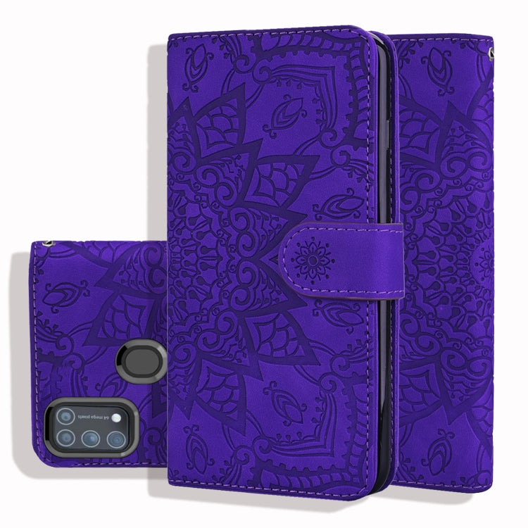 Embossed Sunflower Pattern Horizontal Flip PU Leather Case with Holder & Card Slots & Wallet & Lanyard