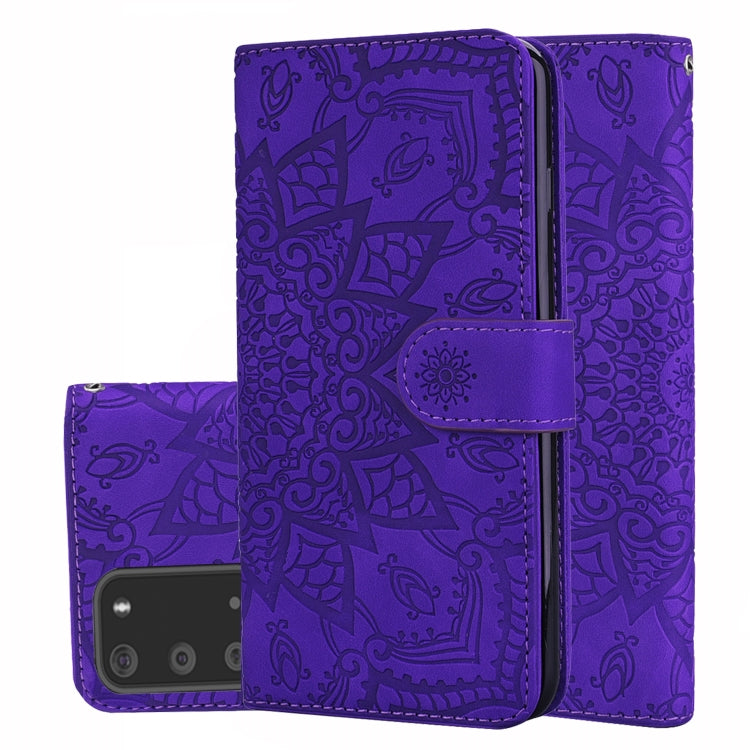 Embossed Sunflower Pattern Horizontal Flip PU Leather Case with Holder & Card Slots & Wallet & Lanyard