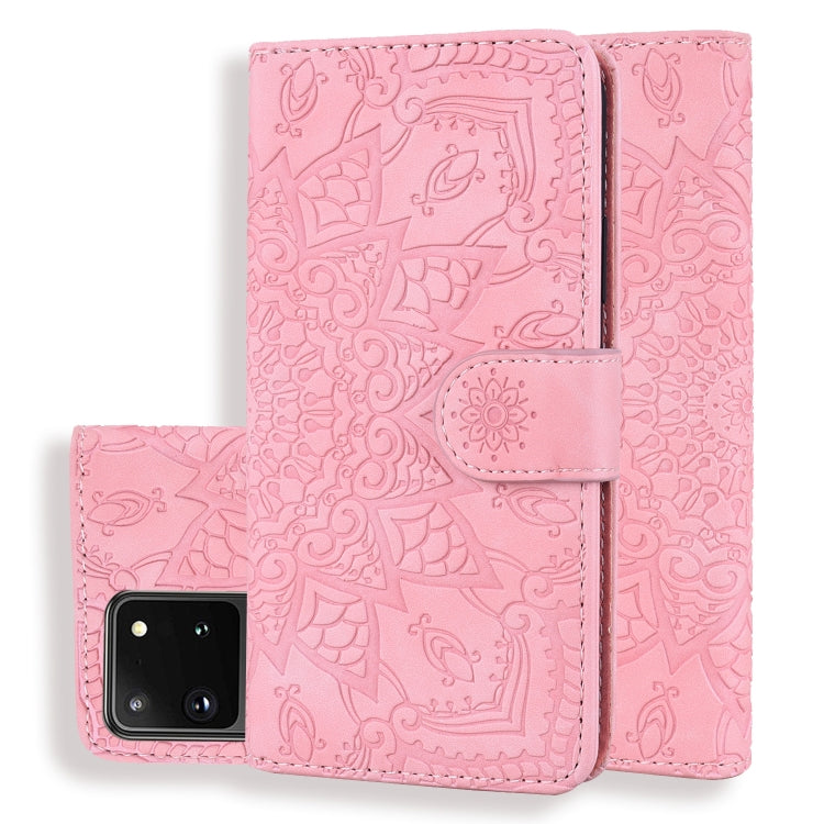 Embossed Sunflower Pattern Horizontal Flip PU Leather Case with Holder & Card Slots & Wallet & Lanyard